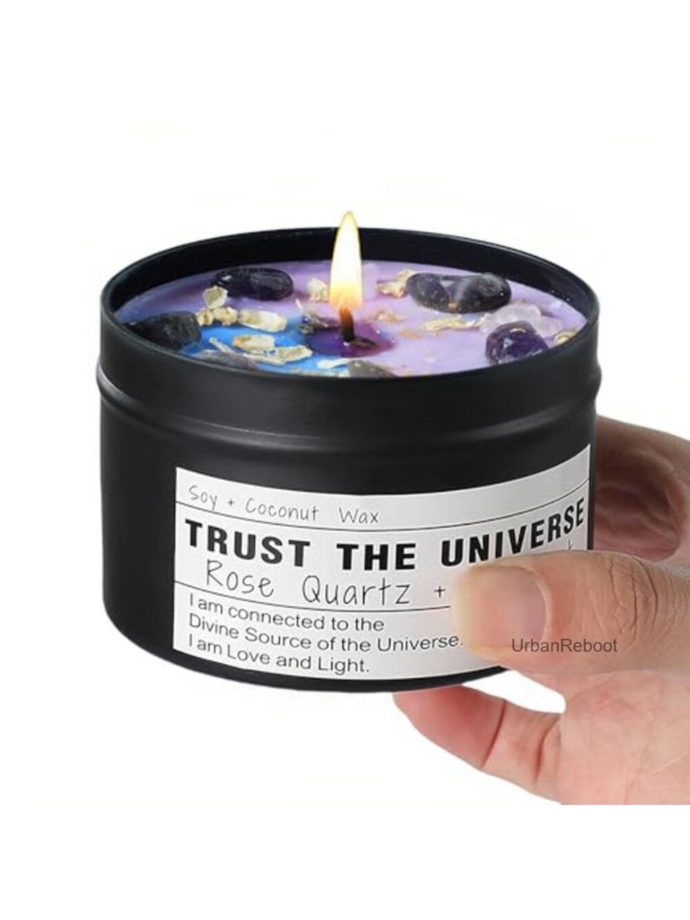 Trust The Universe Manifestation Candle Vegan Soy Coconut Wax 8 oz Jar